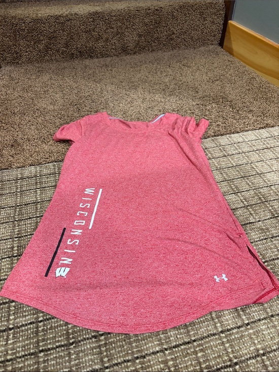 Under Armour Tops - Under Armour Pink Heather Wisconsin Tee